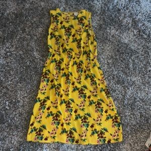 Yellow floral dress, size medium, knee length